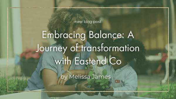 An image of a mother planting with her daughter as they embracing Balance: A Journey of transformation with Eastend